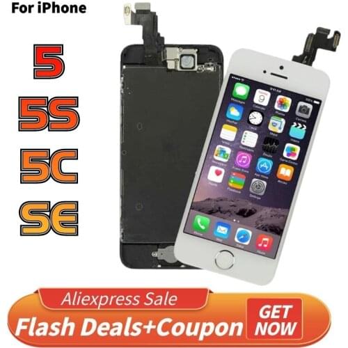 Grade AAA Display For iPhone 5 5S 5C SE LCD Touch Screen Assembly Digitizer Replacement Full Set Clone Module Camera+Home Button