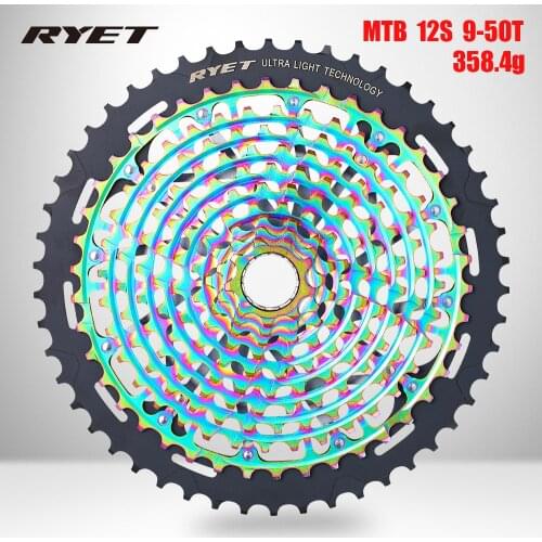 RYET ULT Freewheel Mountain Bike MTB 12 Speed Cassette Sprocket 9-50T XD Bicycle Alloy Cassette Bike Freewheel Bracket Sprocket