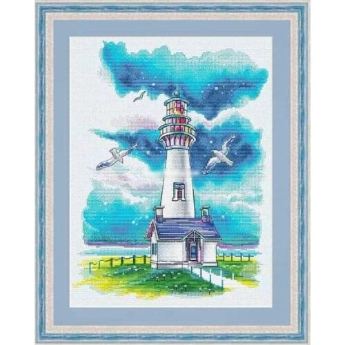 Top mm Rabbit and fox with love cross stitch kit Animal cotton thread Love lock canvas stitching embroidery Fairy Lighthouse