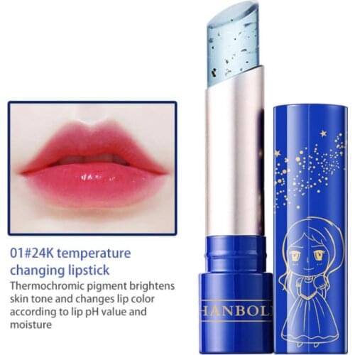 24K Lip Balm Color Changing Lipstick Gold Foil Moisturizing Lip Balm Lightening Lip Wrinkles Nourish Lip Gloss Makeup TSLM2