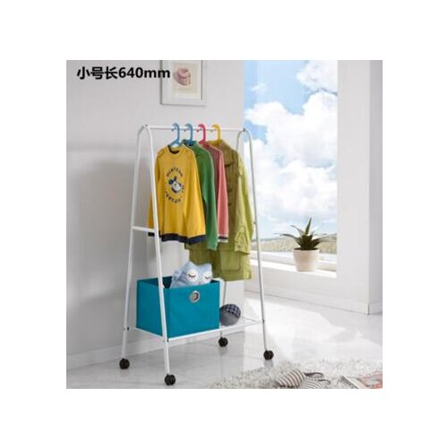 Clothes rack floor bedroom clothes and hat rack. Simple double pole type indoor hangers. Hang clothes rack