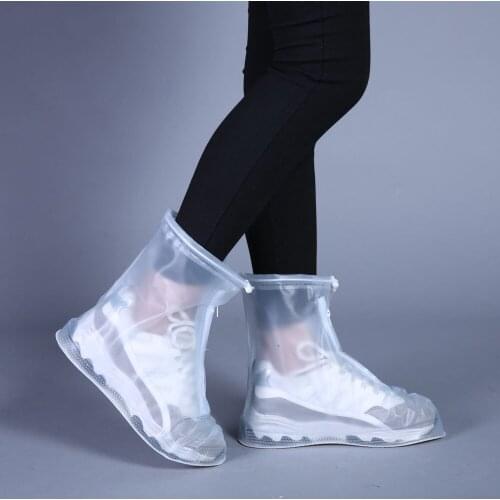 Waterproof Plastic Overshoes Rain Boots Drawstring Zipper Shoes Covers Wet Day Waterproof Dirty Proof Galoshes Shoe Cover