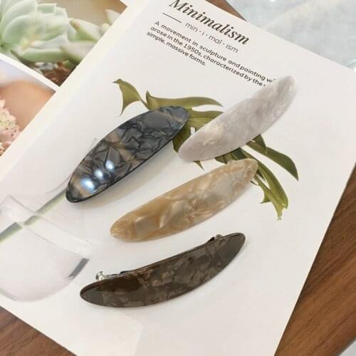 Women Fashion Oval Hair Clip Lady Fashion Acetate Head Ponytail Clip