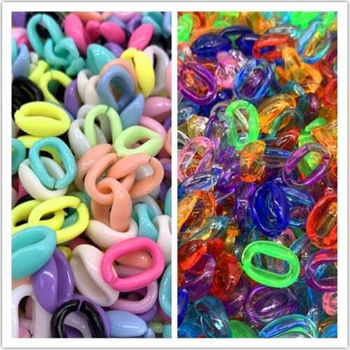 50pcs/15x10mm Acrylic Chain Links DIY For Charm Accessories Jewelry Making 26 Colors Pick