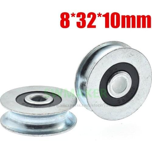1pcs 8*32*10 mm grooved pulley, grooved guide pulley, 8 mm steel rope wheel, non-standard grooved pulley