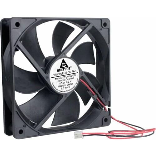 1 Piece Gdstime 12025B DC 5V 1500RPM Two Ball 120*120*25mm Computer Case PC Cooler Motor Cooling Fan 120mm x 25mm 2Pin 0.2A