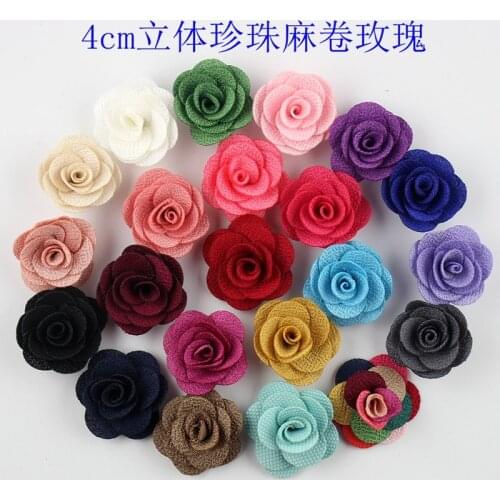 100pcs/lot,1.5inch Chiffon Fabric Rose Flowers ,hair flower for kid headband hair accessories colorful Mini rose Tiny felt