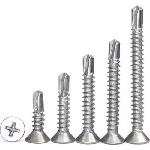 20pcs 410SS M4.8 Flat Head Phillips Self Drilling Screw Self Tapping Screw M4.8*50/60/70/75mm