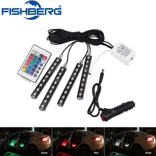 4x 9LED 12V Car styling Interior Dash Floor Foot Decoration Light Lamp Cigarette LED Atmosphere Lights Decorative Lamp Bulb