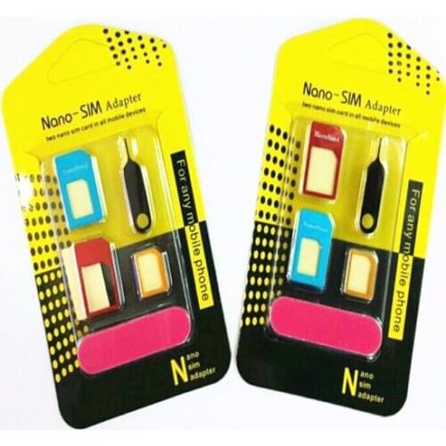 Winangelove 5 in 1 Metal Nano Sim Card Adapter + Micro Sim cards adapter + Standard Sim Card SIM Card adapter For Iphone X 7 6