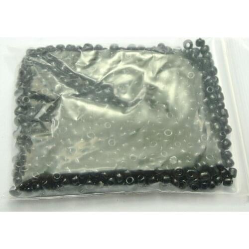 800 Black Opaque Glass Seed Beads Rondelle 4mm (6/0)