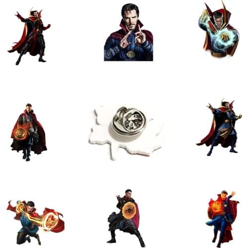 Disney Doctor Strange Figure Marvel Avengers Acrylic Lapel Pins Resin Badges Brooch for Boys Men Creative Fashion Jewelry XDS665