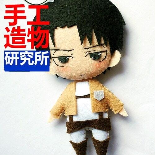 Anime Mikasa·Ackerma 12cm Soft Stuffed Toys DIY Handmade Pendant Keychain Doll Creative Gift