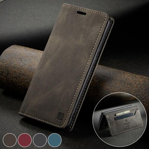 For Samsung A52 A30 S21+ a41 S20 Ultra S10+ s8 S9 M31 A21S S21 S20FE Vintage PU Leather Flip Case Wallet Magnetic Stand Cover