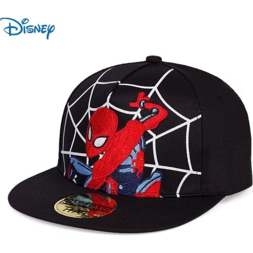 Disney Marvel Hat Children Hat Baseball Cap Flat Brim Hat Superhero Spider Man Embroidery Adjustable Baby Boys Girls Hip Hop Hat