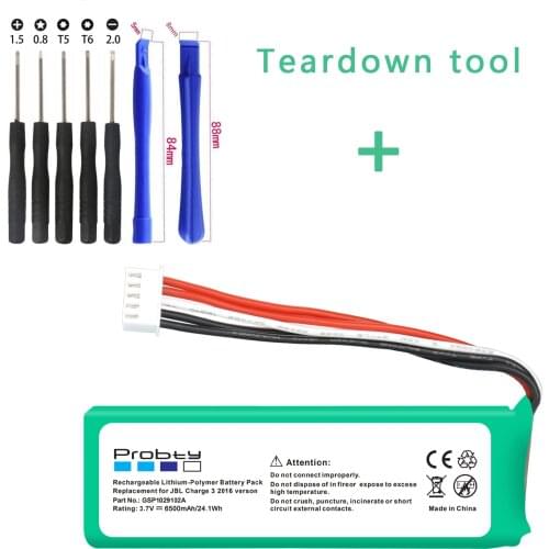 For JBL Charge 3 Charge3 6500mAh Battery GSP1029102A +Teardown tool