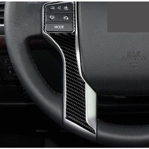 For Toyota Land Cruiser Prado LC150 FJ150 2010-2018 Carbon Fiber Stickers Steering Wheel Decorative Strips Trim Car Accessories