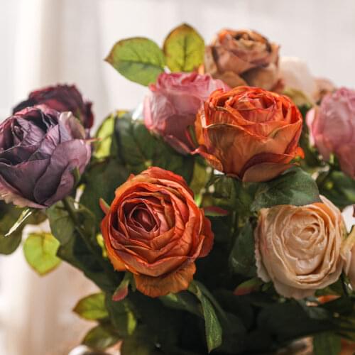 Simulation Retro Peony Artificial Flowers Fake 75cm Flower Ornaments Living Room Home Dried Flower Decoration Table Bouquet