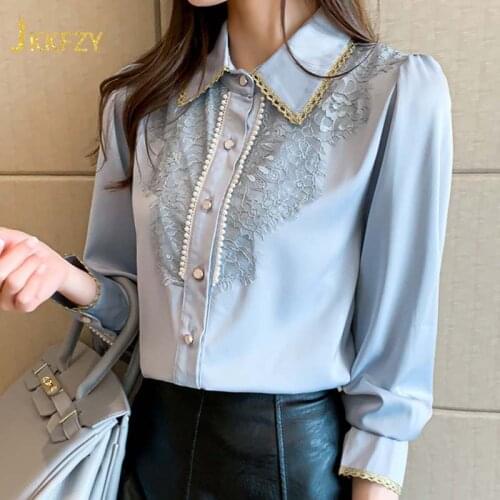 JKKFZY Light Blue Blouses