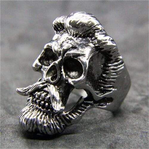 5pcs/lot Size 7-15 Personal Design Cool Skull Ring 316L Stainless Steel Jewelry Hiphot Style Ghost Skull Ring