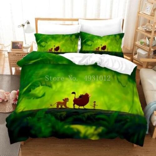 Disney The Lion King Simba Bedding Set Cartoon Boy Single Twin Full Queen Size Duvet Covers Sets Teen Bedspreads Gifts