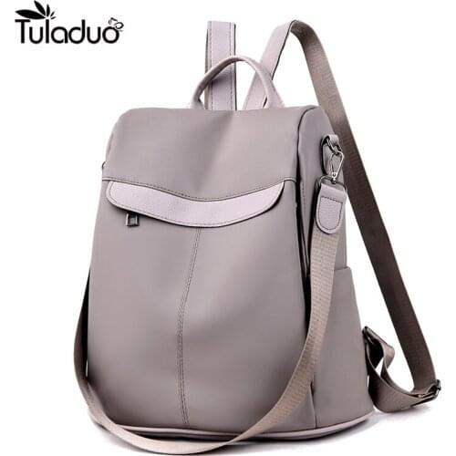 Back Zipper For Teenager Girls Large School Shoulder Bag Student Nylon Waterproof Laptop Multifunction Fashion Women Backpack