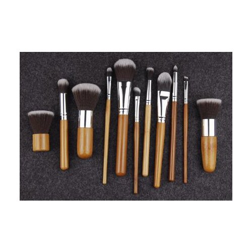 11 pcs Professional Make Up Brush Set Kit Tools Pincel Maquiagem bamboo Handle Makeup Cosmetic Eyeshadow Foundation Concealer