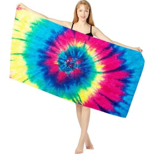 New Tie Dye Colorful Microfiber Bath Towels quick dry beach towel Swimming Towel Camping Towel Gym Fitness Sports Towel