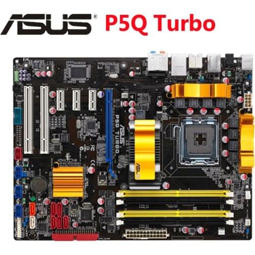 Original ASUS P5Q Turbo 800Mhz 667Mhz DDR2 P5QTurbo LGA 775 Motherboard ATX USB2.0 PCI-E X16 Desktop PC Mainboard Plate Used