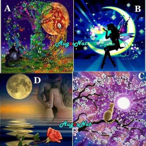 Landscape diamond painting moon tree diamond embroidery crystal picture woman daimond dotz craft lover gemstone stickers scenery