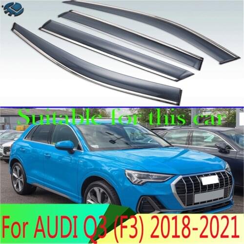 For AUDI Q3 (F3) 2018 2019+ Plastic Exterior Visor Vent Shades Window Sun Rain Guard Deflector 4pcs