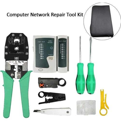 Professional Network Cable Tester Computer Network Repair Tool Kit LAN Cable Tester Wire Pliers Crimping Maintenance Tool Set
