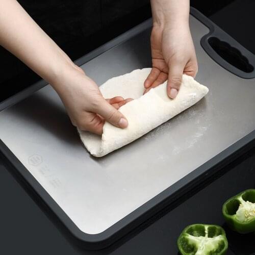 42x30CM Stainless Steel Cutting Board Double-Sided Cutting Board Household Non-Stick Rolling Panel