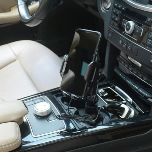 Adjustable Angle 5W Car Cup USB Wireless Charger Holder Mobile Phone Mount Stand Cradle Bracket for i-phone Cellphone