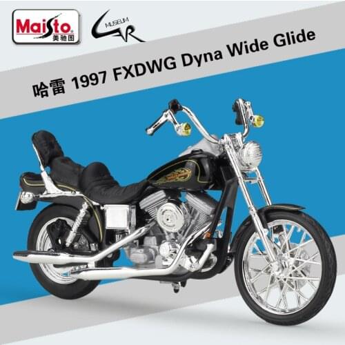 Maisto 1:18 Harley 1997 FXDWG Dyna Wide Glide Model Car Simulation Alloy Motorcycle Metal Toy Car Childrens Toy Gift Collection