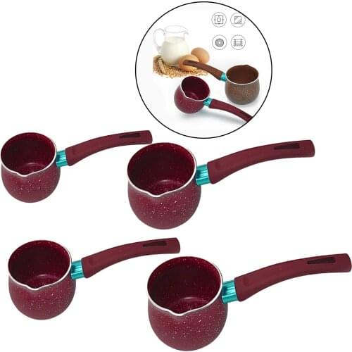 Non-stick Aluminum Milk Pot Coffee / Butter Warmer Pan Soup Pot Ceramic Effect