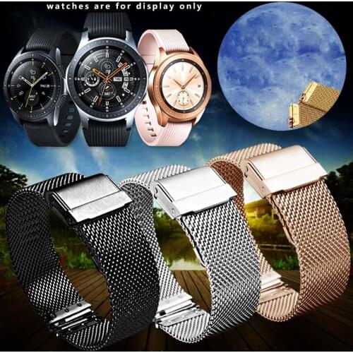 Steel watch strap black silver golden rose gold bracelet fit Samsung galaxy watch gear s3/S2/sport s4 watch chain