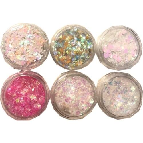 10 Colors Diamond Eyeshadow Sequins lasting Shimmer Glitter Gel Mermaid Sequins Powder Makeup Party For Eye Face Body Nail Art