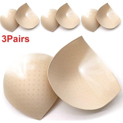 Triangle Bra Cup Pads Perforated Breathable Nipple Cover Sponge Pad Underwear Bra Insert Pad Bikini Breast liner Thickness 0.8mm