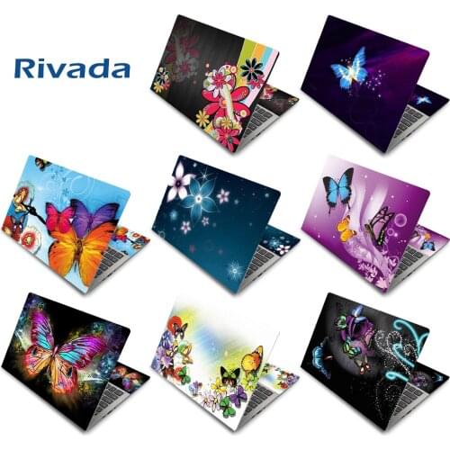 Laptop Notebook Skin Vinyl Sticker Cover Decal for 14"15.6" HP 2 in 1 Touchscreen Chromebook x360 - Blue butterflies Welcome DIY