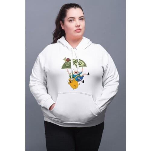 Angemiel Wear Money Sticking Finn And Jack White Women 'S Hooded Sweatshirt