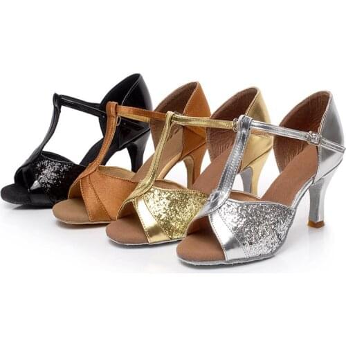 2020 Girls Womens Latin Dance Shoes Satin /Leatherette Ballroom /Tango/ Salsa Sandals 5cm / 7cm Heel More Style (more color)