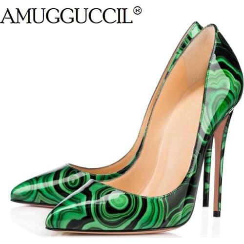Customize Plus Big Size 35-47 Green Fashion Sexy High Heel Party Wedding Spring Summer Ladies Shoes Women Pumps D1254