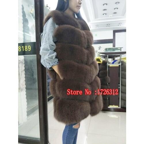Fur womens full leather fox fur vest fur coat vest long design autumn and winter real fox fur vest