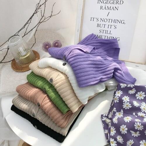 2021 Summer Womens Short Thin Knit Sweater Sun Protection Clothing Cardigan Jacket Fashion Casual Daily Office Travel Tops