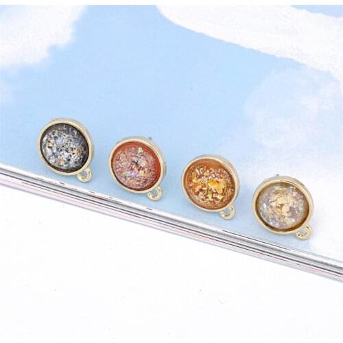 4pcs Retro Palace Resin Dangle Earring Findings DIY Eardrop Charms Make Handmade Gem Tassel Earrings Pendant Women Jewelry C337