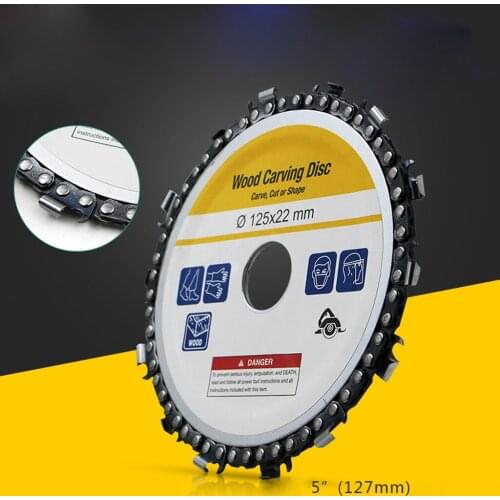 5 Inch Grinder Disc and Chain Woodworking Chain Plate Tool Multi-Functional Wood Carving Disc Angle Grinding Tool Parts 19DEC30
