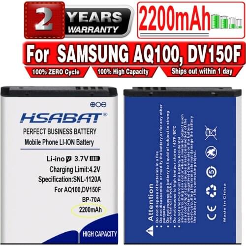 HSABAT 2200mAh BP-70A EA-BP70A IA-BP70A BP70A IABP70A Battery for SAMSUNG AQ100 DV150F ES65 ES67 ES70 ES71 ES73 ES74 ES75 ES80