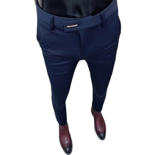New Personality Men Dress Pants Office Social Business Suit Pants Casual Slim Fit Wedding Streetwear Trousers Pantalones Hombre