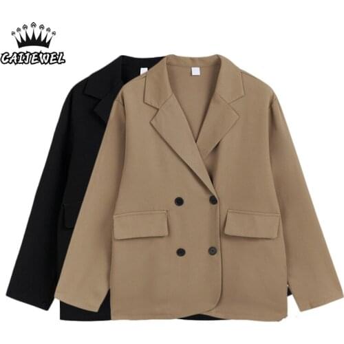 CAIJEWEL Women's Double-breasted Blazers